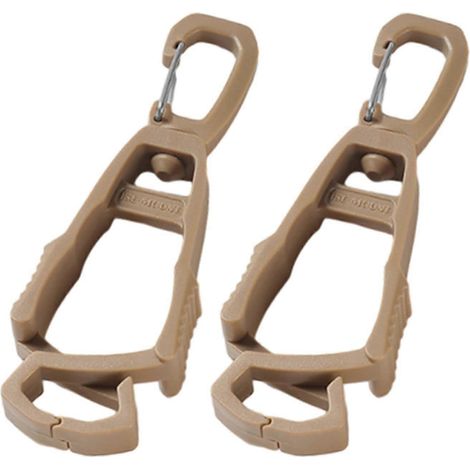 Lot de 2 pinces à gants porte-gants clips de ceinture travaux construction couleur kaki portables (1/3)