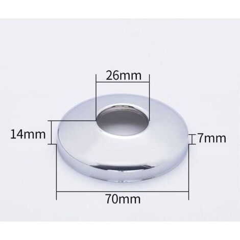 BUNTHAUS 26 mm Chromstahl-Ventillochabdeckung, Wasserhahnrosette, Größe 14 mm (10 Stück)