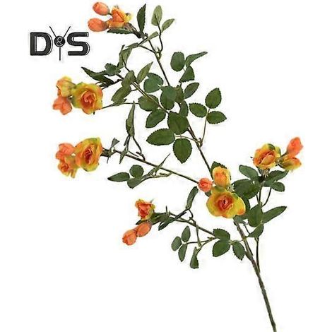 Rose artificielle à longue branche, couleurs vives et réalistes, ne se décolore pas, en soie synthétique, idéale pour la décoration intérieure.jaune (1/5)