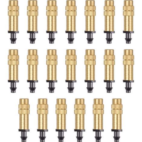 20 pezzi ugelli nebulizzatori regolabili, irrigatori per irrigazione in ottone, ugello atomizzatori irrigatori a goccia ugello in ottone per irrigazione di serre/giardini/prati (1/4)