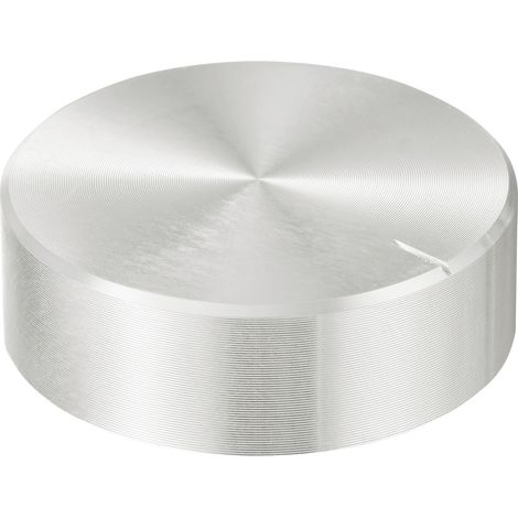 TRU COMPONENTS TC-11696512 Drehknopf mit Knopfmarkierung Silber (Ø x H) 40 mm x 13 mm Aluminium, Pl (1/4)