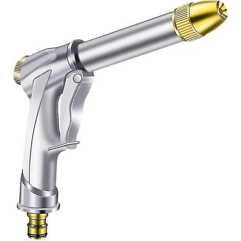Buse de tuyau d'arrosage, nettoyeur haute pression pour voiture avec buse réglable, pulvérisateur de jardin robuste en métal pour C (1/4)