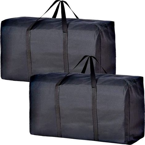 Sac de déménagement extra-large avec fermeture éclair et poignées robustes  sac de rangement extra-large peu encombrant (lot de 2).
