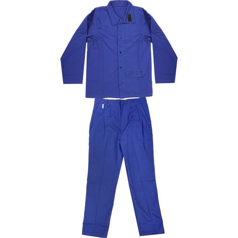 Combinaison de protection de soudage résistante à l'usure et ignifugée, bleue (XL) (1/5)