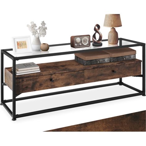 Buffet bas Style Industriel en Bois et Acier foncé (1/5)
