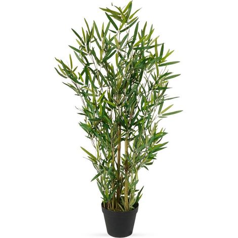 Künstliche Bambuspflanze im Topf, dekorativer Bambusbaum für das Wohnzimmer, 97 cm