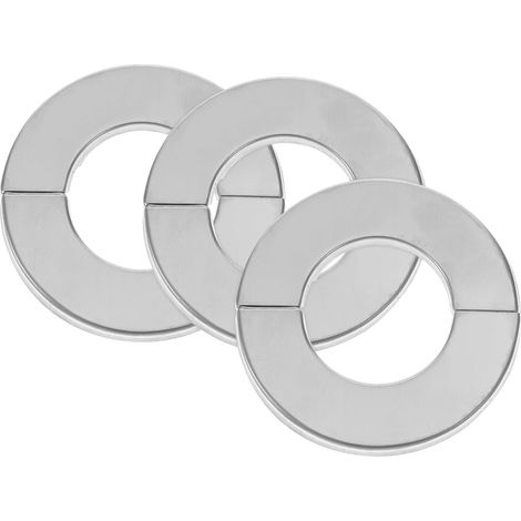 Cache Robinet Mural en Acier Inoxydable Argenté, Lot de 3 Pièces (1/5)
