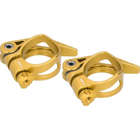 Collier de selle rapide en alliage d'aluminium 31,8 mm pour VTT, fixation tube vélo C73 doré - 2 pièces