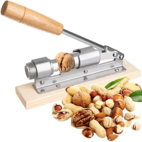 Casse-noix réglable acier inoxydable 20x16x5 cm bois (1/3)