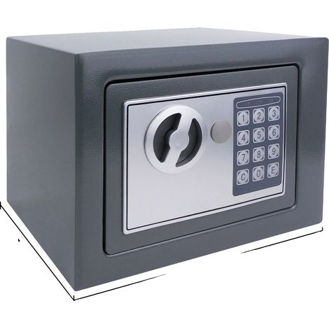 Caja fuerte digital, cerradura segura, almacenamiento de alta seguridad, 4,6 L - GRIS (1/2)