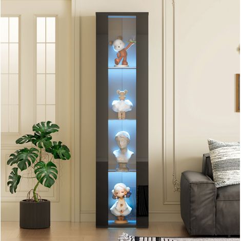 Mueble vitrina LED con 4 niveles y control APP negro OKMYHOME (1/5)