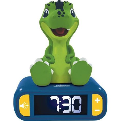 Réveil digital avec veilleuse lumineuse Dinosaure en 3D et effets sonores (1/5)