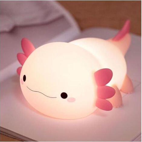 Axolotl Veilleuses enfants, Veilleuse Animal en Silicone à Intensité Variable, Veilleuse bébé rechargeable avec fonction interrupteur tactile, Décoration de Chambre de Bébé (1/5)