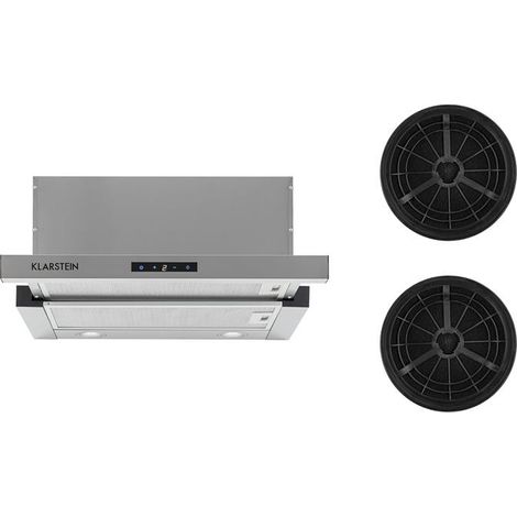 Klarstein – Hotte îlot 60cm – Débit d'air 610m³/h – 3 niveaux d'extraction – Installation sous élément suspendu – Classe A (1/5)