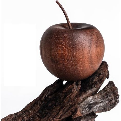 Ätherischen Öldiffusor aus Holz, apfelförmiger Aromatherapie-Diffusor aus Holz, Lufterfrischer für Aromatherapie zu Hause, im Büro, im Auto (1/2)