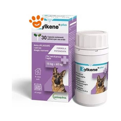 Vetoquinol Zylkene Plus Cani 15 Kg a 60 Kg - Confezione 30 Capsule -