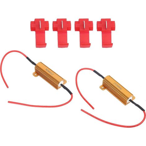 2 Stück LED-Decoder 50W 6Ohm Lastwiderstand, fehlerfreier Blinkunterdrücker für Scheinwerfer, Tagfahrlicht