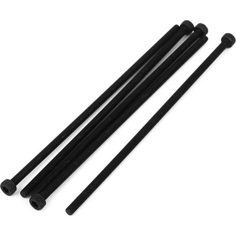 Vis moletée à six pans creux M3x100 mm entièrement filetée, noire, lot de 5 (1/2)