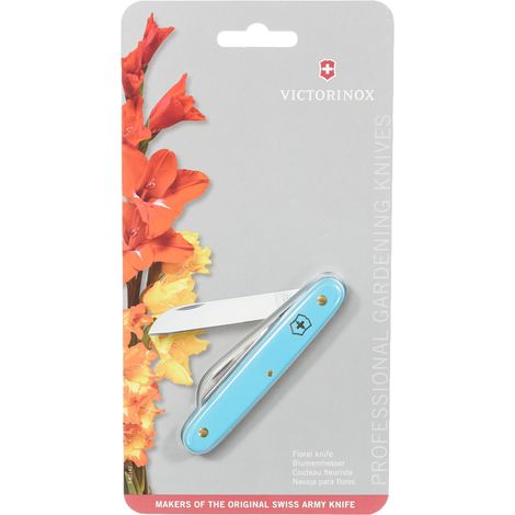 Victorinox, Coltello per fioristi, Professionale, per Vivai e Giardinieri, Svizzero, poliammide, azzurro cielo, Lama, dritta (1/5)