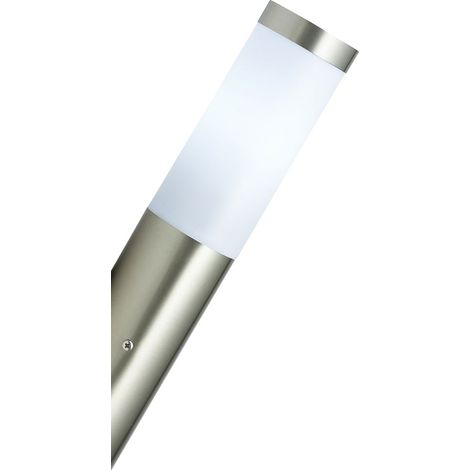 Lampada da parete in acciaio inox torcia da parete per esterni lampada da parete da giardino balcone, opale, 1x attacco E27, DxH 7,8x36,5 cm
