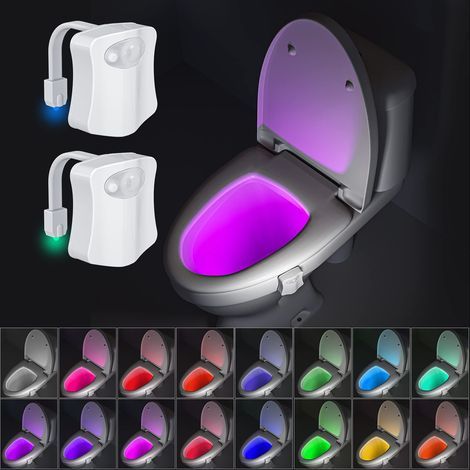 2er-Pack kleines Nachtlicht in 16 Farben – Kleines Nachtlicht für die Toilette, automatisches Einschalten mit Bewegungserkennung im Badezimmer, geeignet für jede Toilette (1/5)
