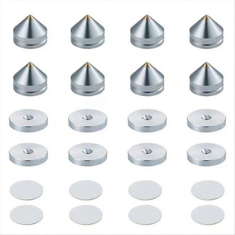 Lot de 8 pieds de support pour enceintes, pointes coniques en alliage d'aluminium, clous de sol pour haut-parleurs, pointes de chaussures (1/5)
