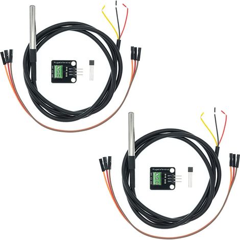 Lot de 2 modules de capteur de température DS18B20 avec sonde étanche en acier inoxydable, TO-92 pour Arduino et Raspberry Pi (1/5)