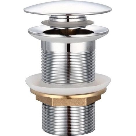 Accesorios de desagüe para fregaderos, fregadero estándar G 1 1 sin rebosadero, tapón de desagüe universal FID con autoretorno para fregadero de cobre cromado para piscinas sin rebosadero (1/5)
