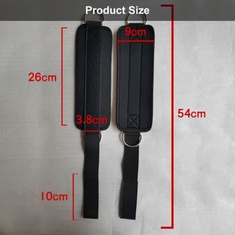 Sangle Cheville - 54 x 9 cm - Pour Entraînement Câble Poulie - Extensions Jambes Flexions Abductions Fessiers - Lot de 2 (1/4)