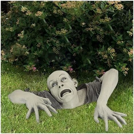 STATUE - STATUETTE - Statue de jardin zombie pour Halloween - Décoration d\'Halloween pour terrasse pelouse cour cadeau de