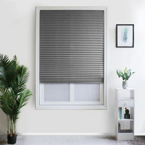 Store Vénitien Plissé - 90 cm x 150 cm - Pour Fenêtre - Obscurcissant - Filtrant Lumière - 1 Pièce (1/5)