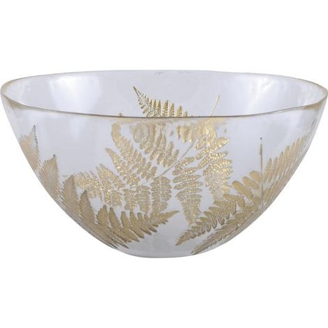 Grand Saladier de Présentation en Verre Transparent et Doré pour Salades 30 x 30 x 15 cm - PANGIVO (1/2)