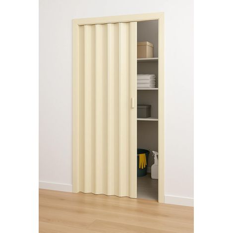 Avorio Deluxe Porta a Soffietto Magnetica Scorrevole Interno