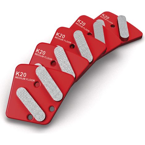 Menzer – Segments de ponçage diamant G20 – Lot de 5 pièces – Pour chape en ciment, résine époxy, béton dur – Montage facile sur monobrosse
