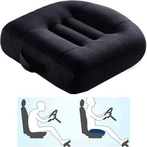 Coussin rehausseur de voiture adulte,YSTP coussin rehausseur portable, coussin de siège antidérapant respirant, noir, Noir (1/4)