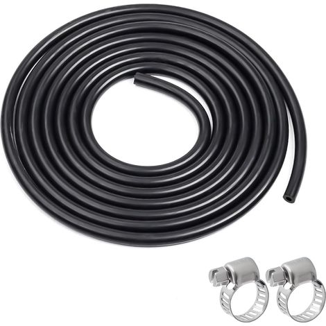 Tubo flessibile in silicone da 4 m, tubo flessibile in silicone, tubo flessibile per benzina da 4 mm, tubo flessibile di raffreddamento, tubo flessibile turbo, con 2 fascette stringitubo, diametro int (1/5)