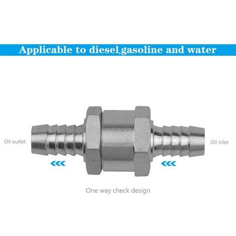 Aiperq Set de 4 Clapet Anti-retour Gasoil 6/8/10/12mm, Valve à Carburant en Alliage d'aluminium avec Flèche pour pour Essence Diesel Voiture Bateau Moto (1/4)