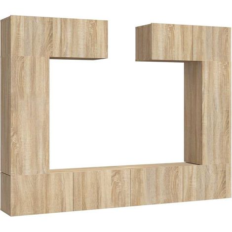 Maison Exclusive - 6-tlg. TV-Schrank-Set Sonoma-Eiche Holzwerksto (1/5)