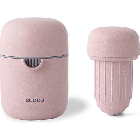Cuisine Manuel Centrifugeuse Fruit Citron Citron Vert Orange Squeezer, sans BPA Passe au Lave-Vaisselle, Presse-Fruits avec Récipient - mécanisme de Filtre Anti-Goutte (Rose)