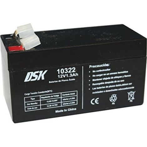Batterie AGM Plomb Étanche VRLA 12V 1,3Ah Rechargeable sans Entretien pour Alarmes, Sécurité, Jouets Électriques et UPS - Compatible bornes F1/F2 (1/5)