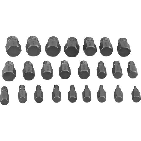 Set mit 25 Schraubenausdrehern (metrisch) für Schrauben, Bolzen und Muttern (1/5)