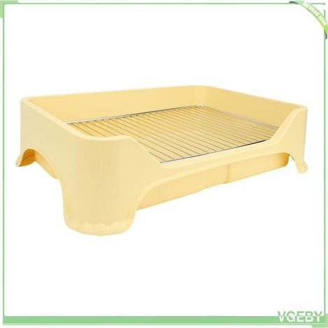 Toilettes d'entraînement pour chien - FAFEICY - Plateau 48x33 cm - Jaune - Antidérapant - Inox/Plastique (1/5)