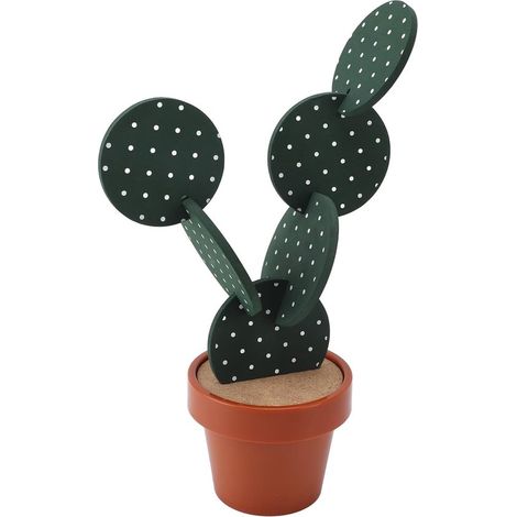 Juego de posavasos divertidos para bebidas, 6 piezas, posavasos divertidos para bebidas, 6 piezas con soporte en forma de maceta, forma creativa (1/5)