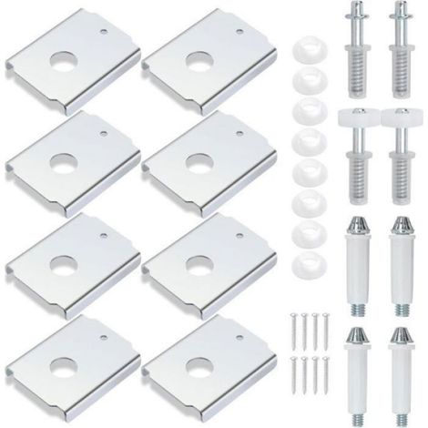 Kit de Réparation pour Porte Pliante - 8 Supports N7192 - 2 Ensembles Pivot Supérieur + Roue Guidage N7266 - 4 Axes Pivot Inférieur (3/8" et 7/16") - Pour Portes Bois 4,5 cm - Kit Complet ×1 (1/5)