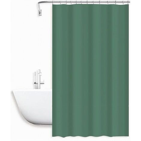 TRADE SHOP - Tenda Doccia Antimuffa Impermeabile Peva 180x200 Cm Con Anelli Bagno Verde 79712 - (1/2)