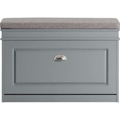 Sobuy – Meuble à chaussures banc d'entrée 75x24x51 cm – Rangement à abattant – Capacité 150 kg – Coussin confortable – FSR82LHG