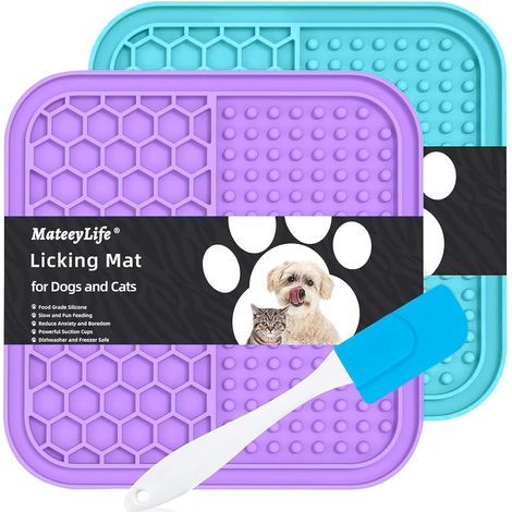 2er-Pack Leckpads, lebensmittelechtes Silikon, 49 Saugnäpfe, für Hunde und Katzen, Bad und Fellpflege (1/5)