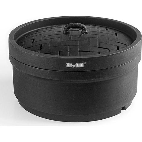 ibili 8411922456639 Dampfgareinsatz Silikon schwarz 18 cm