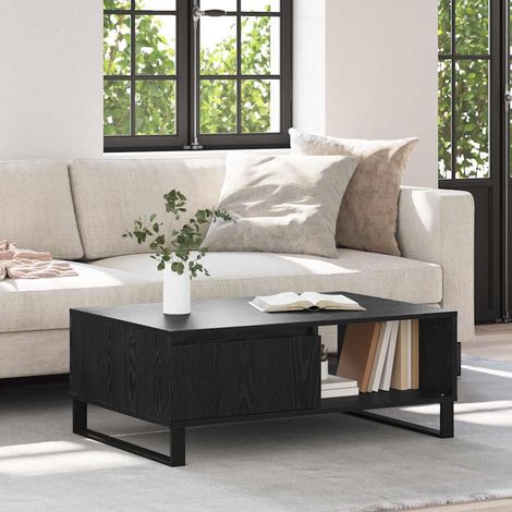 Couchtisch Schwarz Eichen-Optik 90 x 60 x 35 cm Holzwerkstoff