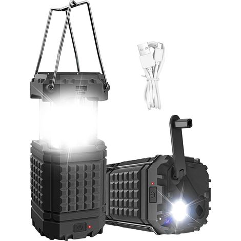 Lampe de Camping USB - Lanterne Imperméable Suspendable - Lampe de Camping Rechargeable photovoltaïque, Arrière-cour (1/5)